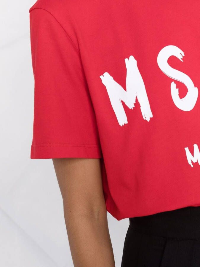 MSGM T-shirt met logo Rood