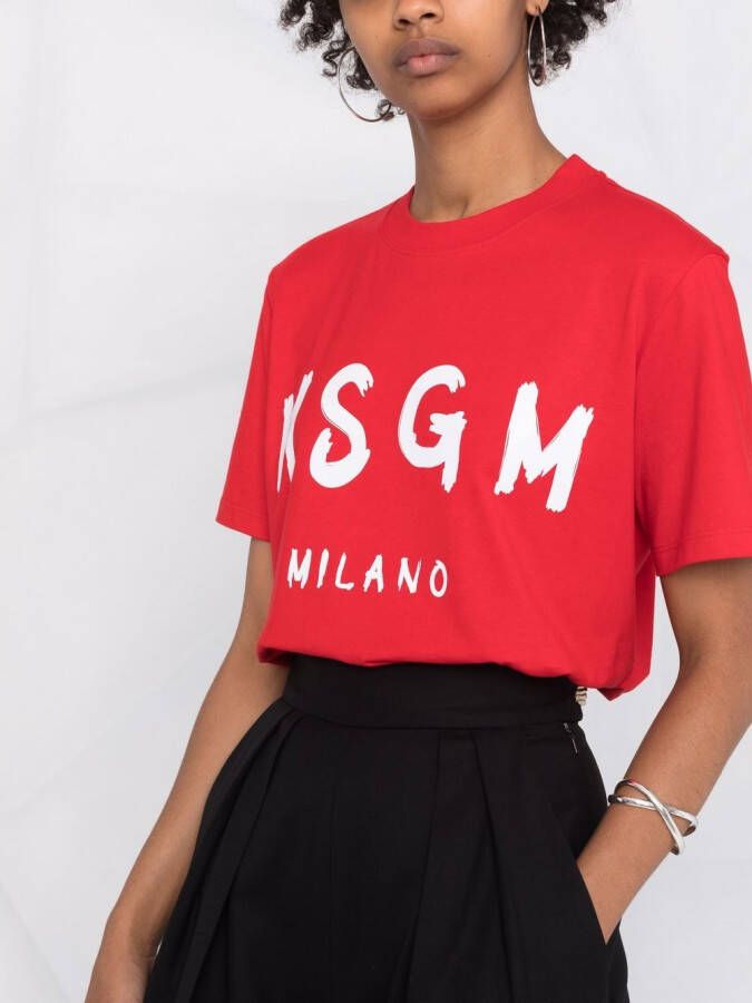 MSGM T-shirt met logo Rood