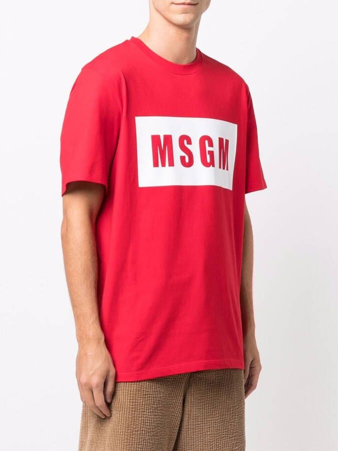 MSGM T-shirt met logoprint Rood
