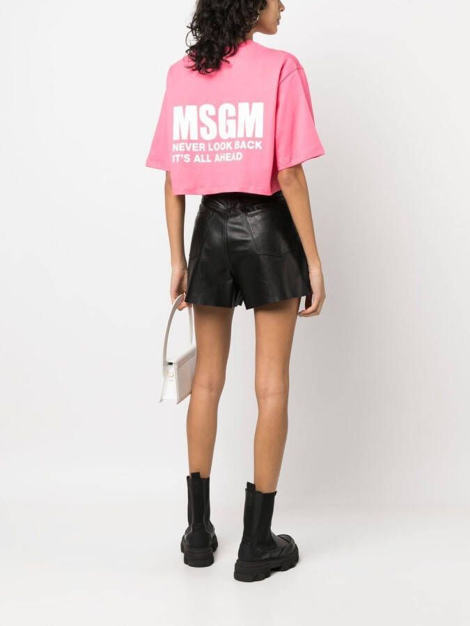 MSGM T-shirt met logoprint Roze