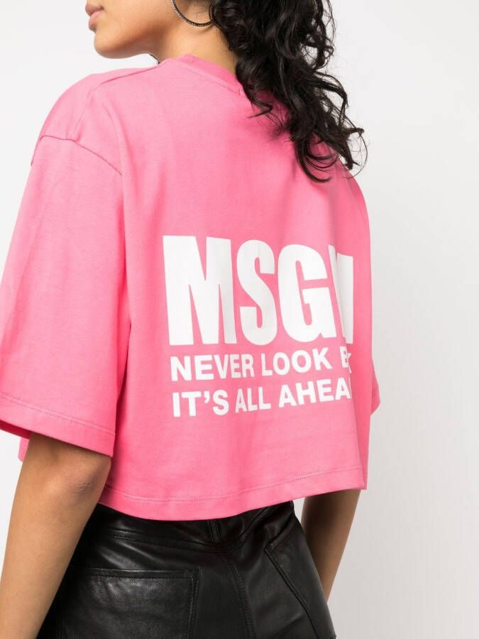 MSGM T-shirt met logoprint Roze