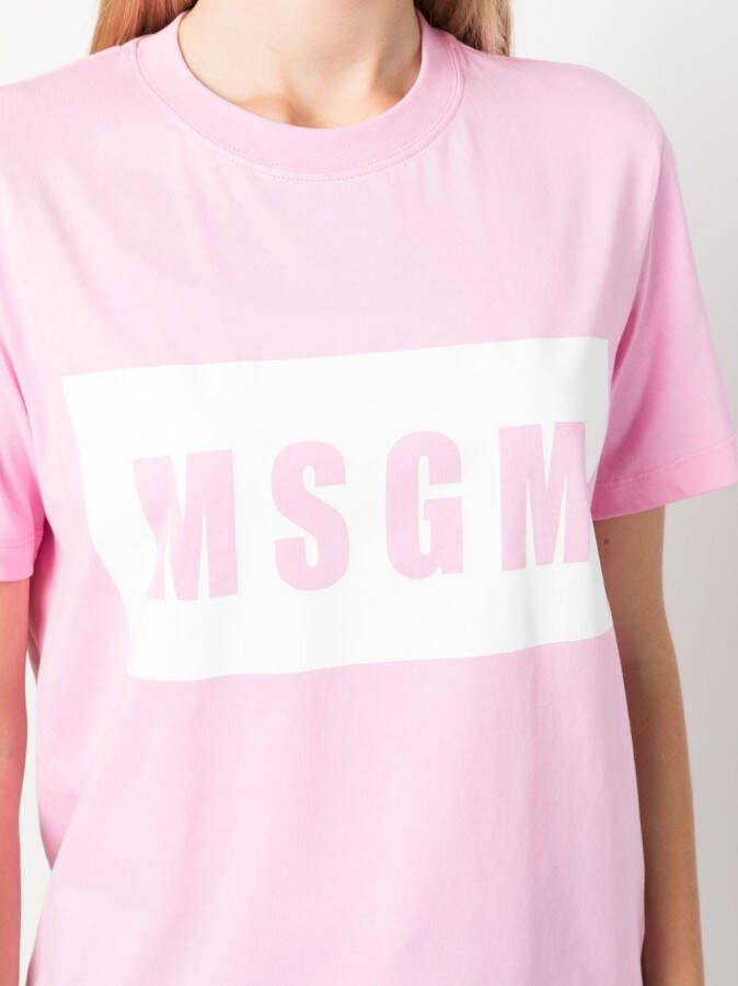 MSGM T-shirt met logoprint Roze