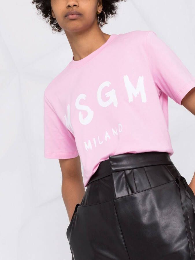 MSGM T-shirt met logoprint Roze