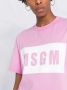 MSGM T-shirt met logoprint Roze - Thumbnail 3