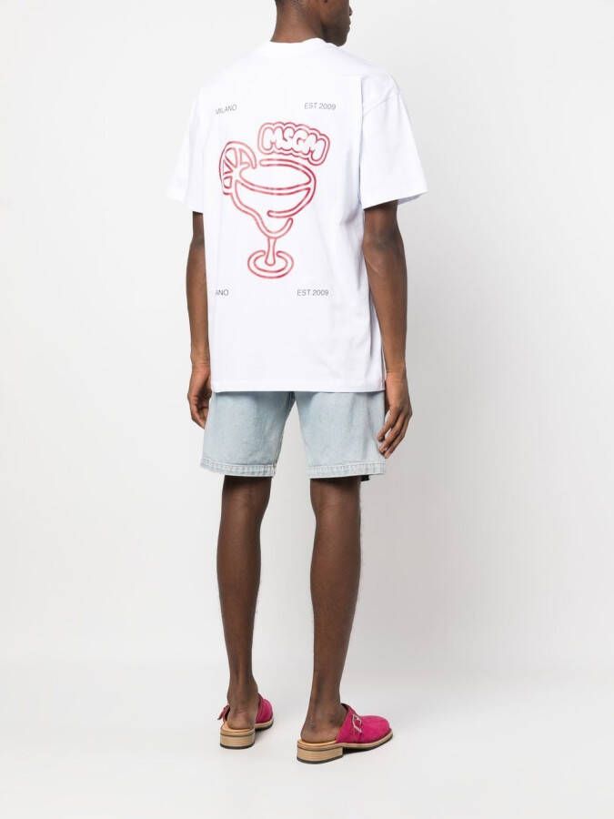 MSGM T-shirt met logoprint Wit