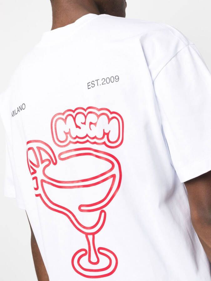 MSGM T-shirt met logoprint Wit