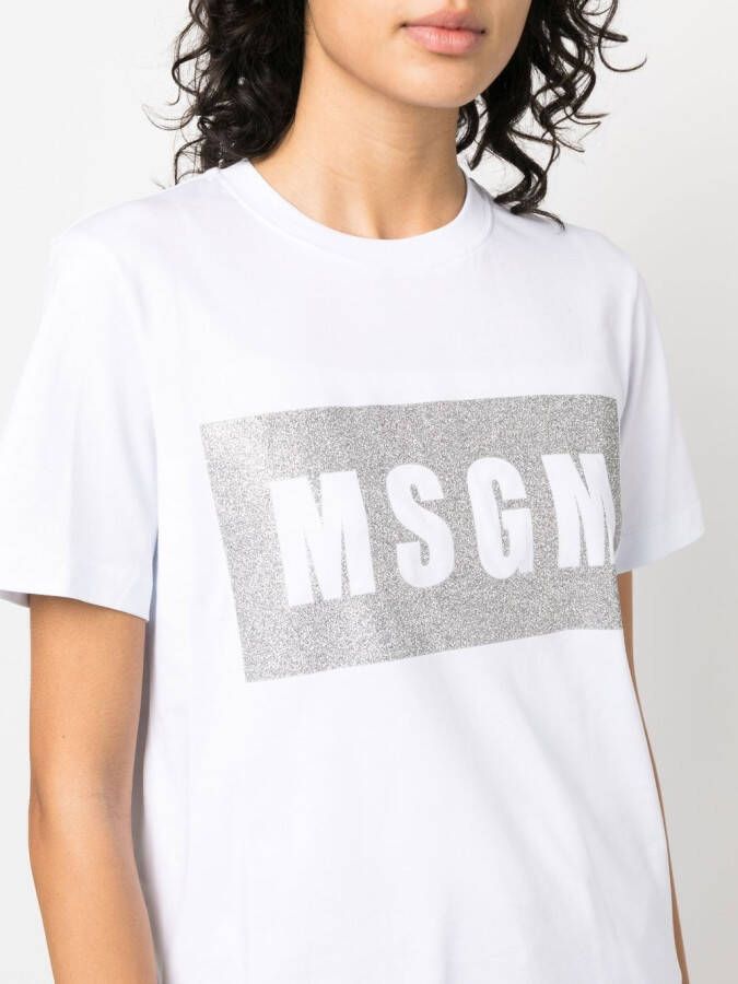 MSGM T-shirt met logoprint Wit
