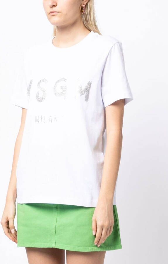 MSGM T-shirt met logoprint Wit