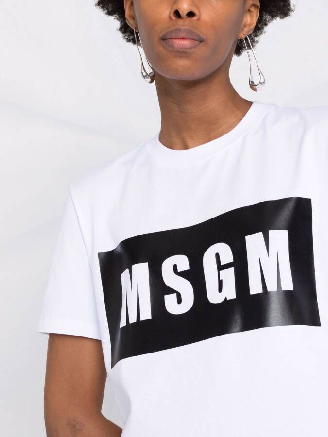 MSGM T-shirt met logoprint Wit