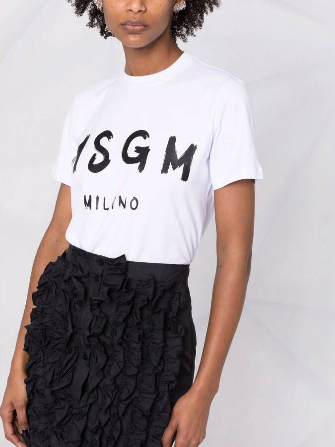 MSGM T-shirtjurk met logoprint Wit