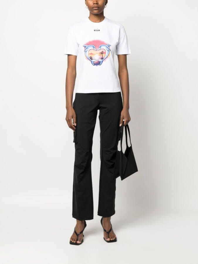 MSGM T-shirt met print Wit