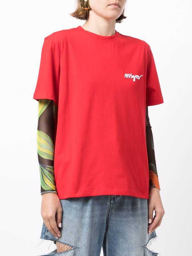 MSGM T-shirt met ronde hals Rood