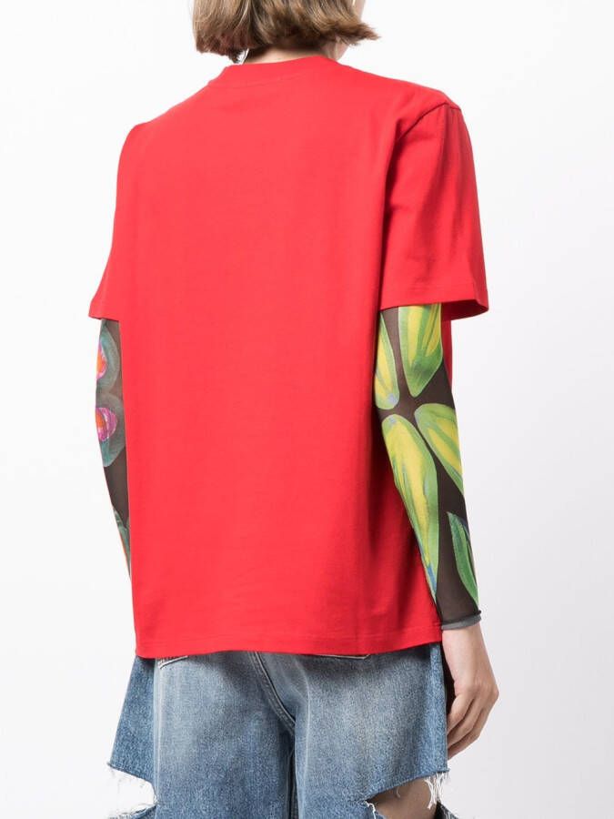 MSGM T-shirt met ronde hals Rood