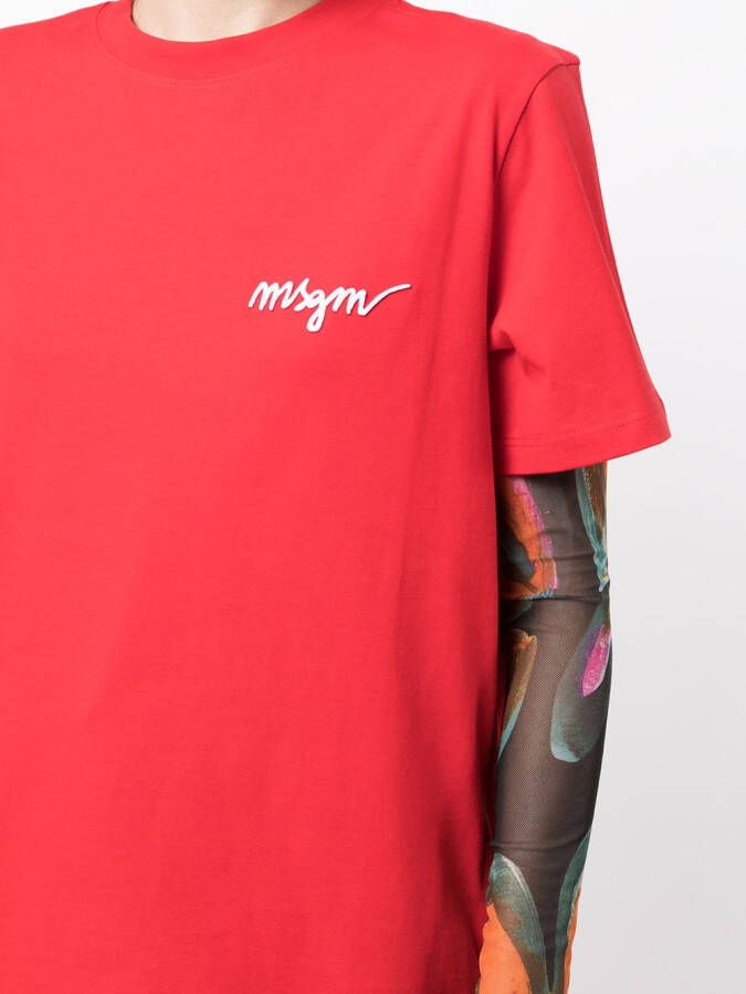 MSGM T-shirt met ronde hals Rood
