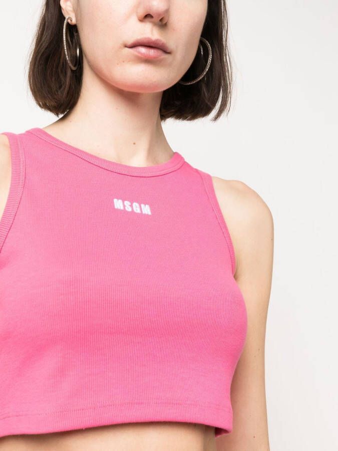 MSGM Tanktop met logoprint Roze