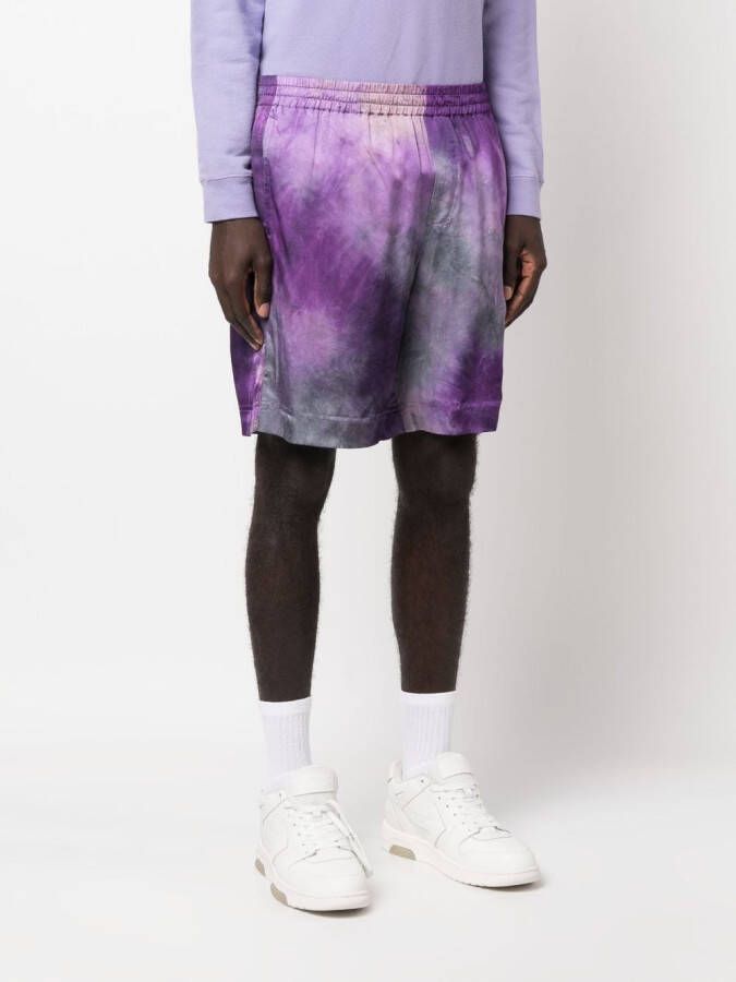 MSGM Trainingsshorts met tie-dye print Paars
