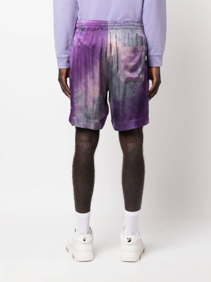 MSGM Trainingsshorts met tie-dye print Paars