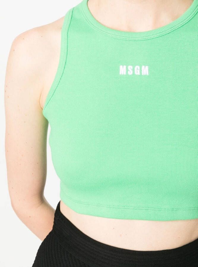 MSGM Top met logoprint Groen