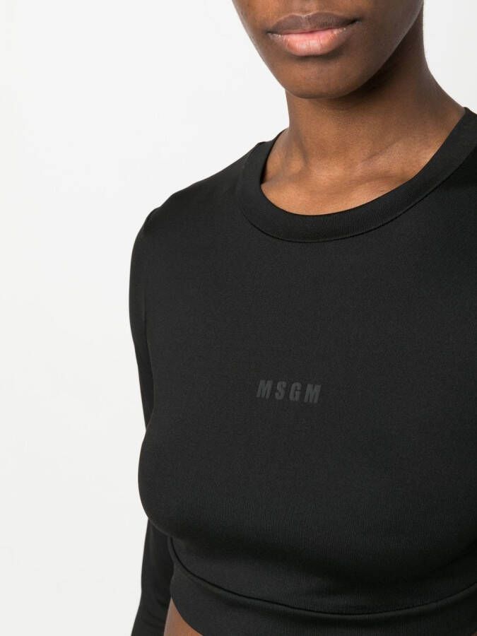 MSGM Top met logoprint Zwart