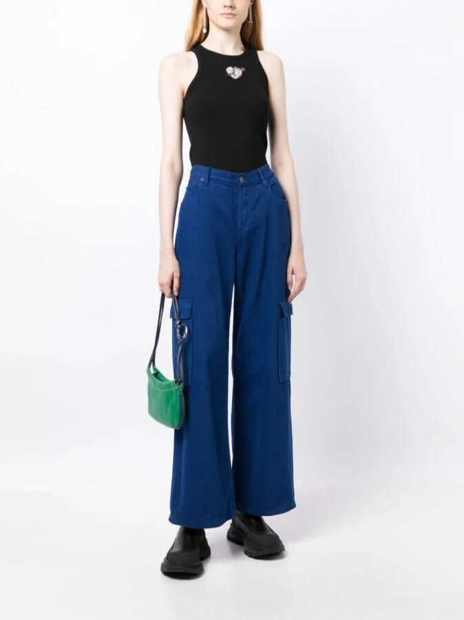 MSGM Top verfraaid met hart Zwart