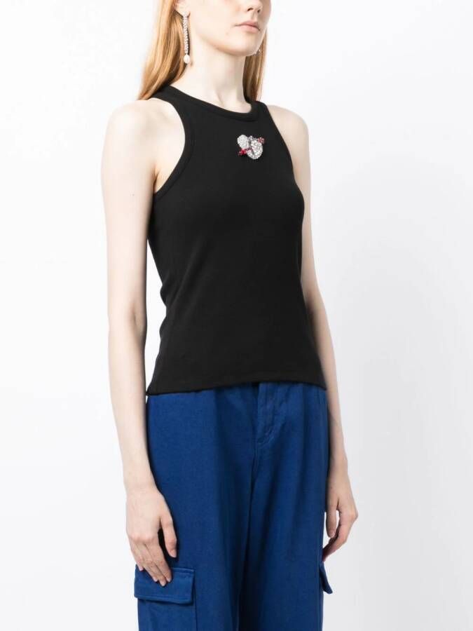 MSGM Top verfraaid met hart Zwart