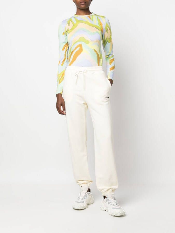 MSGM Trainingsbroek met logoprint Beige