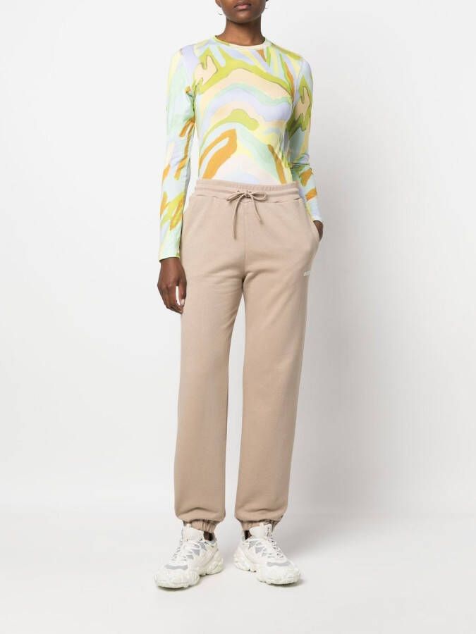 MSGM Trainingsbroek met logoprint Beige