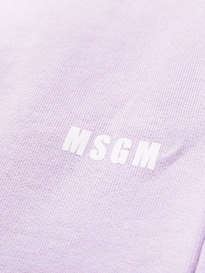 MSGM Trainingsbroek met logoprint Paars