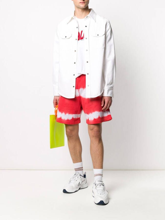 MSGM Trainingsshorts met tie-dye print Rood