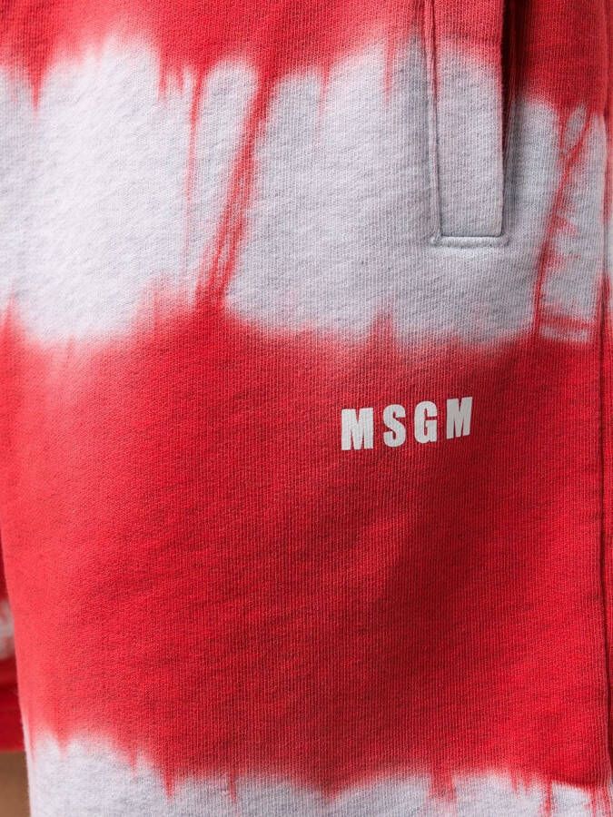 MSGM Trainingsshorts met tie-dye print Rood