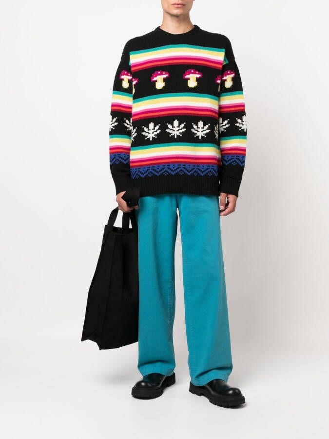 MSGM Trui met jacquard patroon Zwart