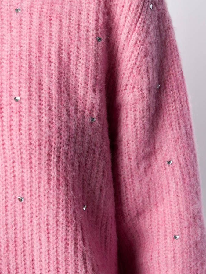 MSGM Trui verfraaid met kristallen Roze