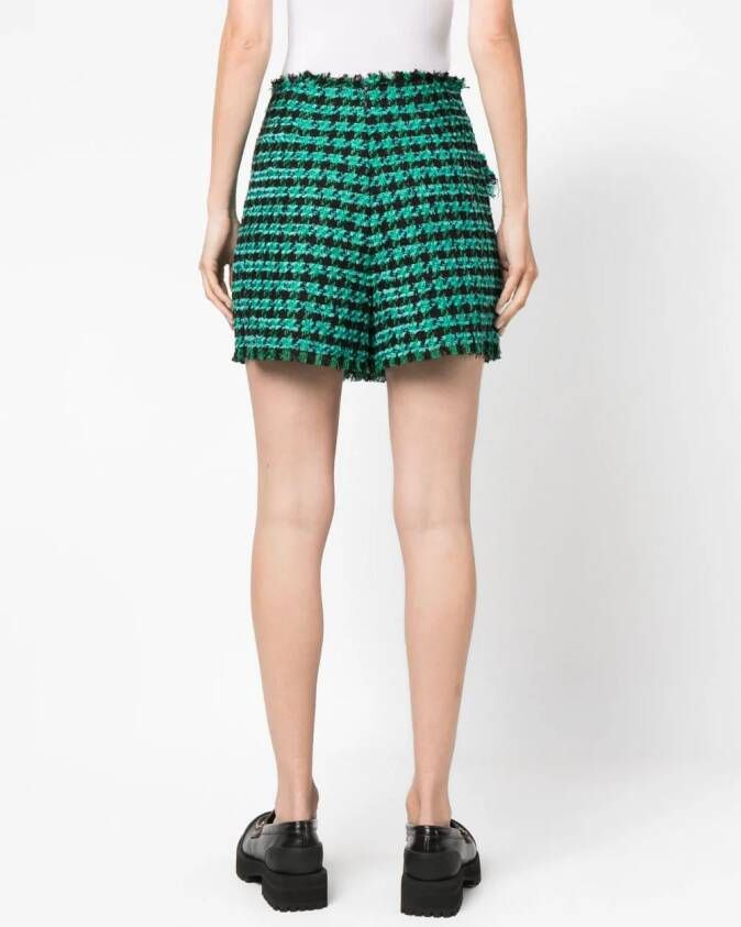 MSGM Shorts met pied-de-poule print Groen