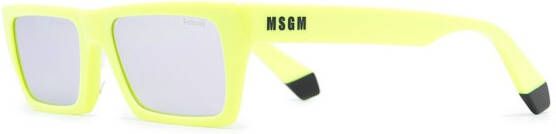 MSGM Zonnebril met vierkant montuur Geel