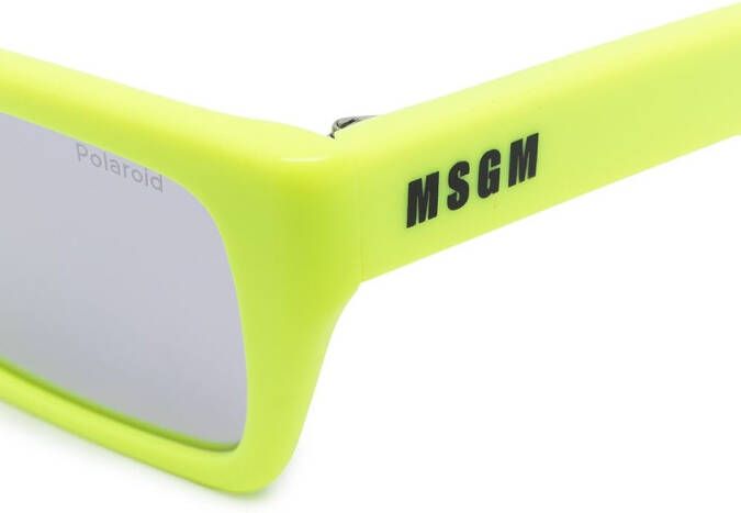 MSGM Zonnebril met vierkant montuur Geel
