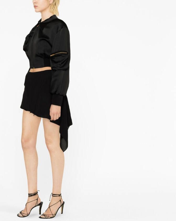 Mugler Asymmetrische mini-rok Zwart