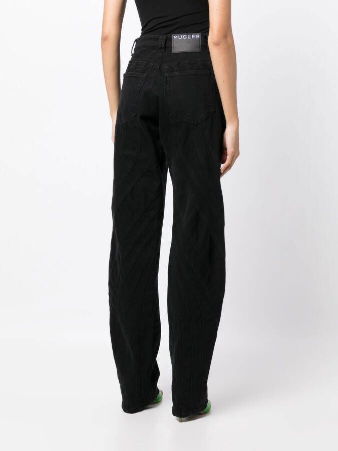 Mugler Broek met spiraalnaden Zwart