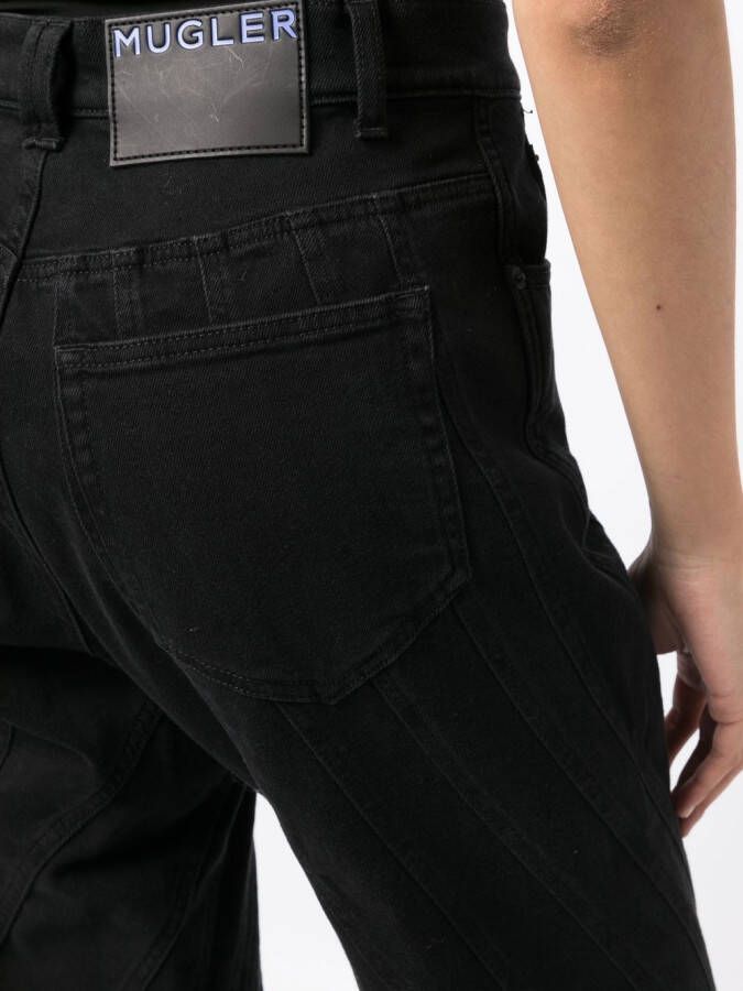 Mugler Broek met spiraalnaden Zwart
