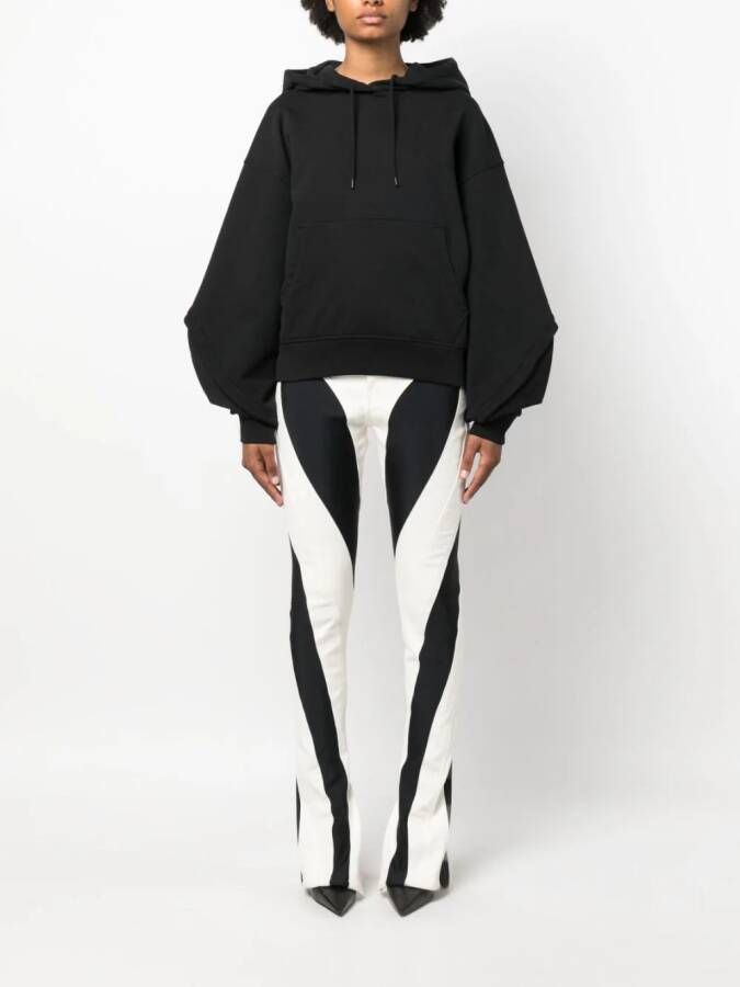 Mugler Hoodie met ballonmouwen Zwart