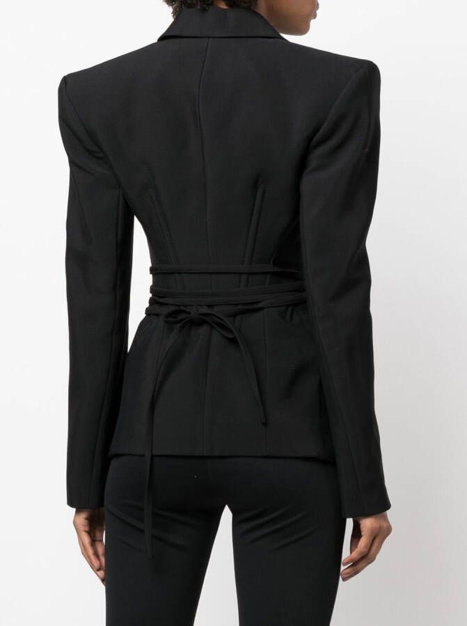 Mugler Blazer met gestrikte sluiting Zwart