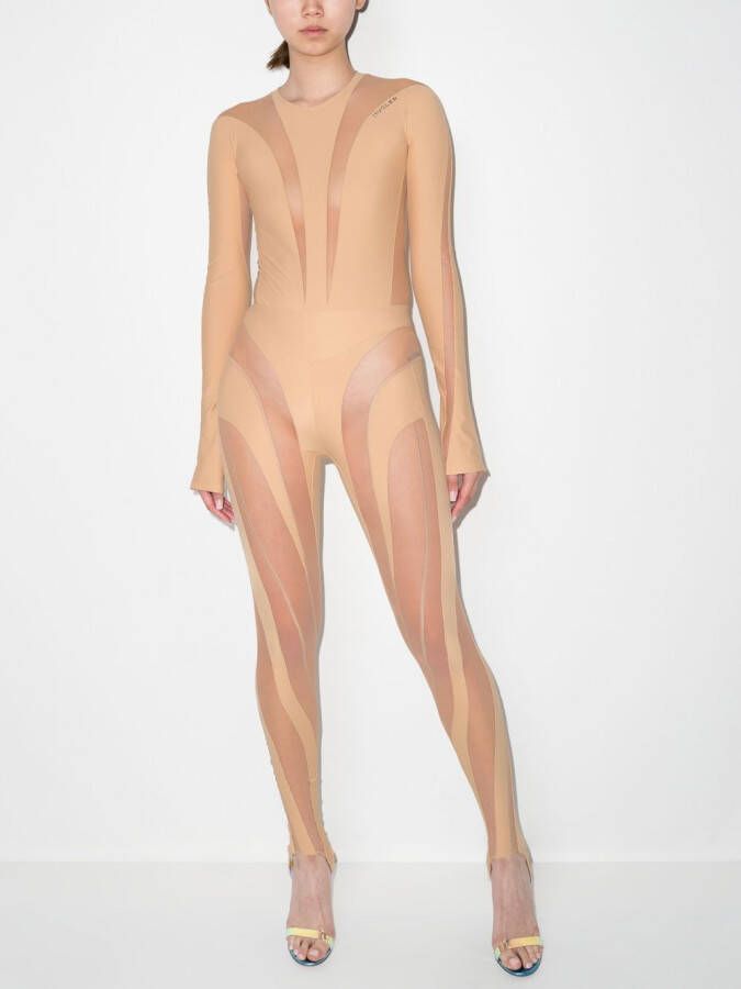 Mugler Body met lange mouwen Beige