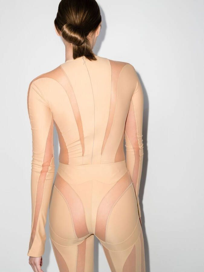 Mugler Body met lange mouwen Beige