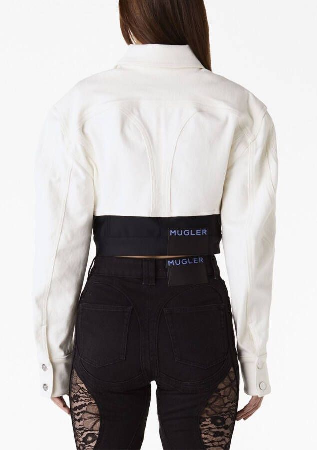 Mugler Denim jack Wit