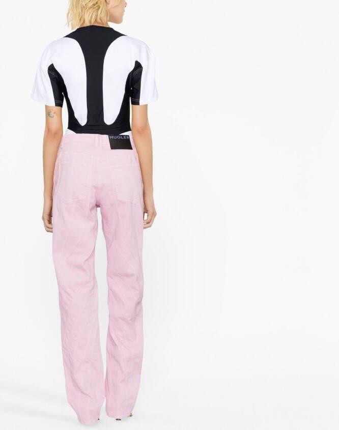 Mugler Broek met spiraalnaden Roze