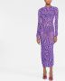 Mugler Midi-jurk met mesh Paars - Thumbnail 2