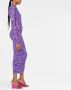 Mugler Midi-jurk met mesh Paars - Thumbnail 4