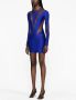 Mugler Mini-jurk met mesh Blauw - Thumbnail 3
