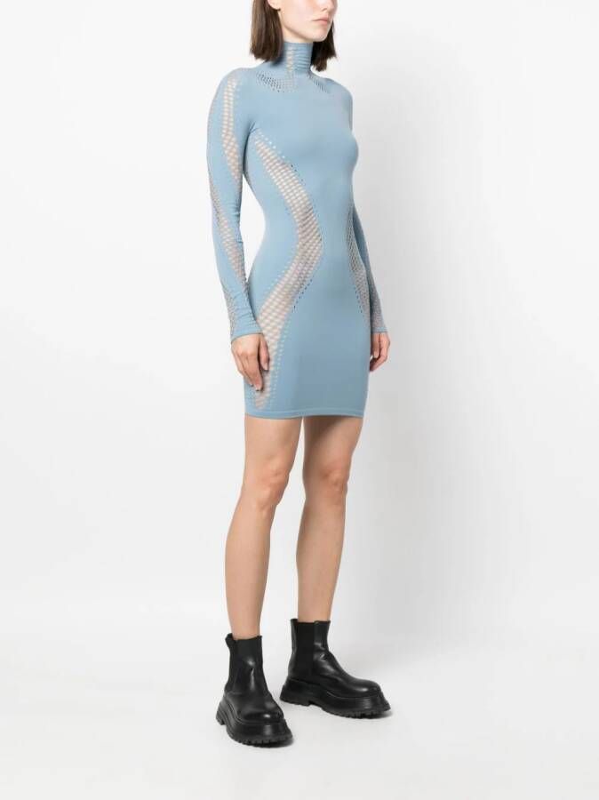 Mugler Jurk met vlakken Blauw