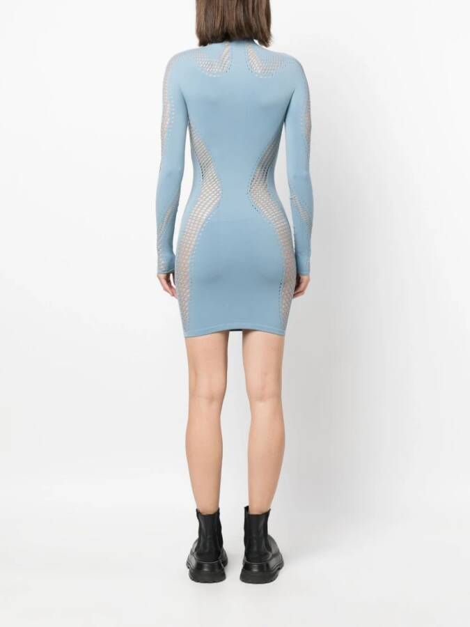 Mugler Jurk met vlakken Blauw