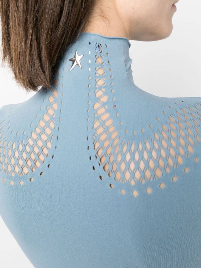 Mugler Jurk met vlakken Blauw